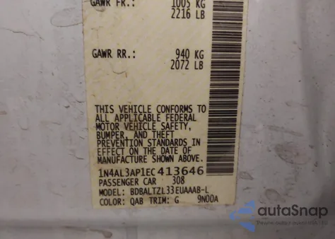 2014 Nissan Altima 2.5 Sv from USA, damaged, VIN 1N4AL3AP1EC413646